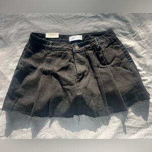 Black Pleated Mini Dress Skirt